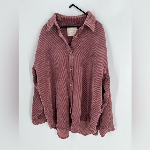 Altar’d State Oversized Corduroy Button Down Shirt Shacket - Picture 3 of 7